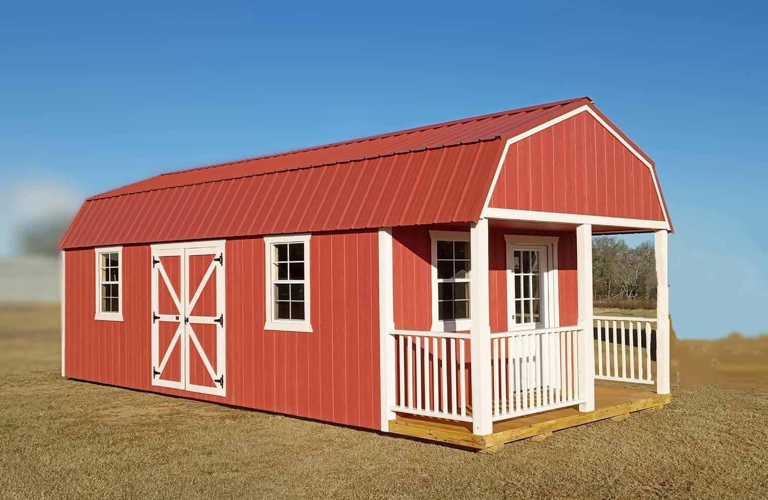 Porch Lofted Barns Yoders Storage Buildings